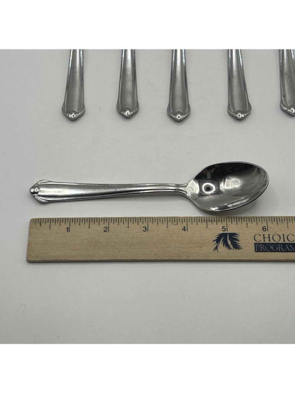 7 Mikasa Classico Satin Teaspoons 18/8 Stainless Gerald Patrick 6.25" Spoons - Picture 6 of 16